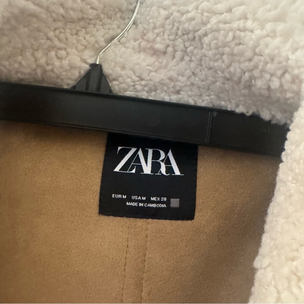 Zara Faux Fur Biker Teddy Jacket - Picture 8 of 10